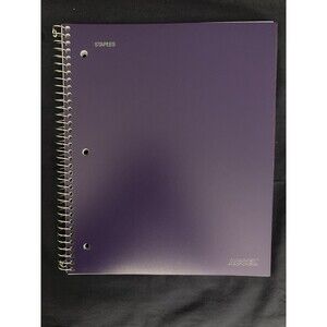 College Ruled Spiral Notebook With Pocket | Purple Front Cover | 84 Sheets
